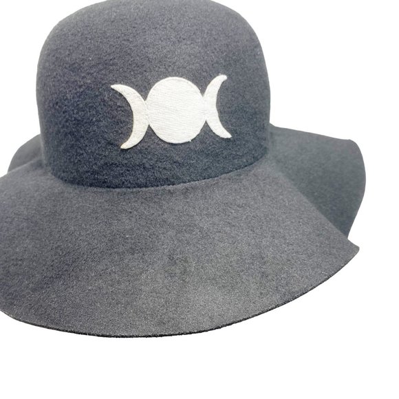 Phases of the Moon Black Felt Hat OS - Picture 6 of 11
